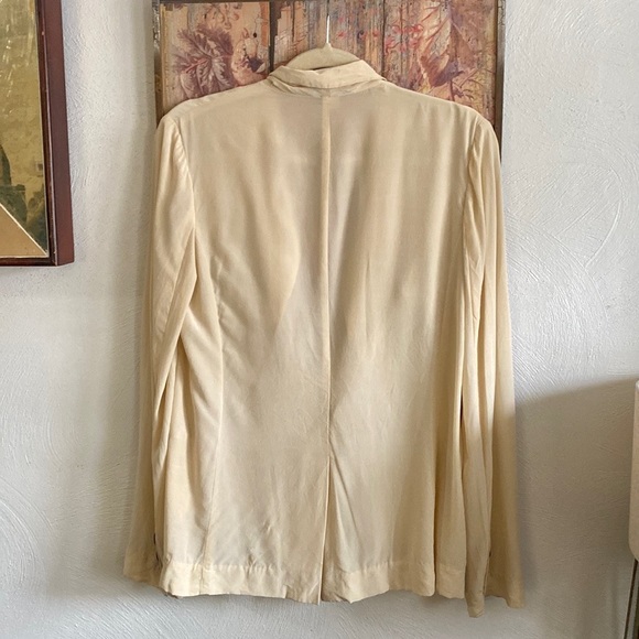 BODY BY VICTORIAS SECRET 100% SILK BLAZER SILK OVERSIZED BLAZER SUIT JACKET 6 - Picture 9 of 16